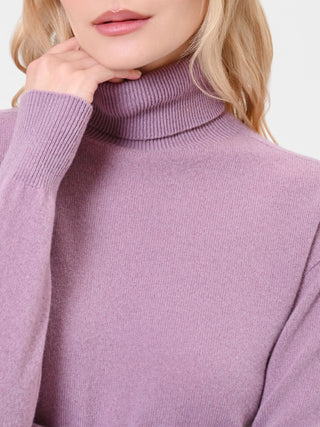 Maglia dolcevita lilla polveroso