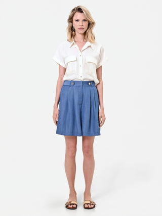 Blaue Bermudashorts aus Lyocell