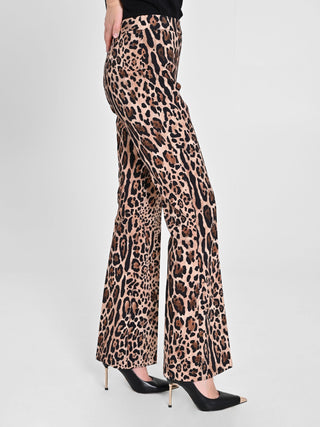 Animal-print Flared Trousers