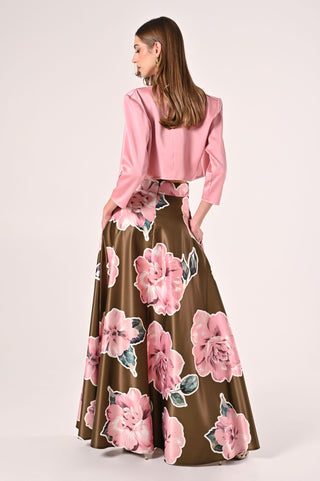 Jupe maxi en satin duchesse