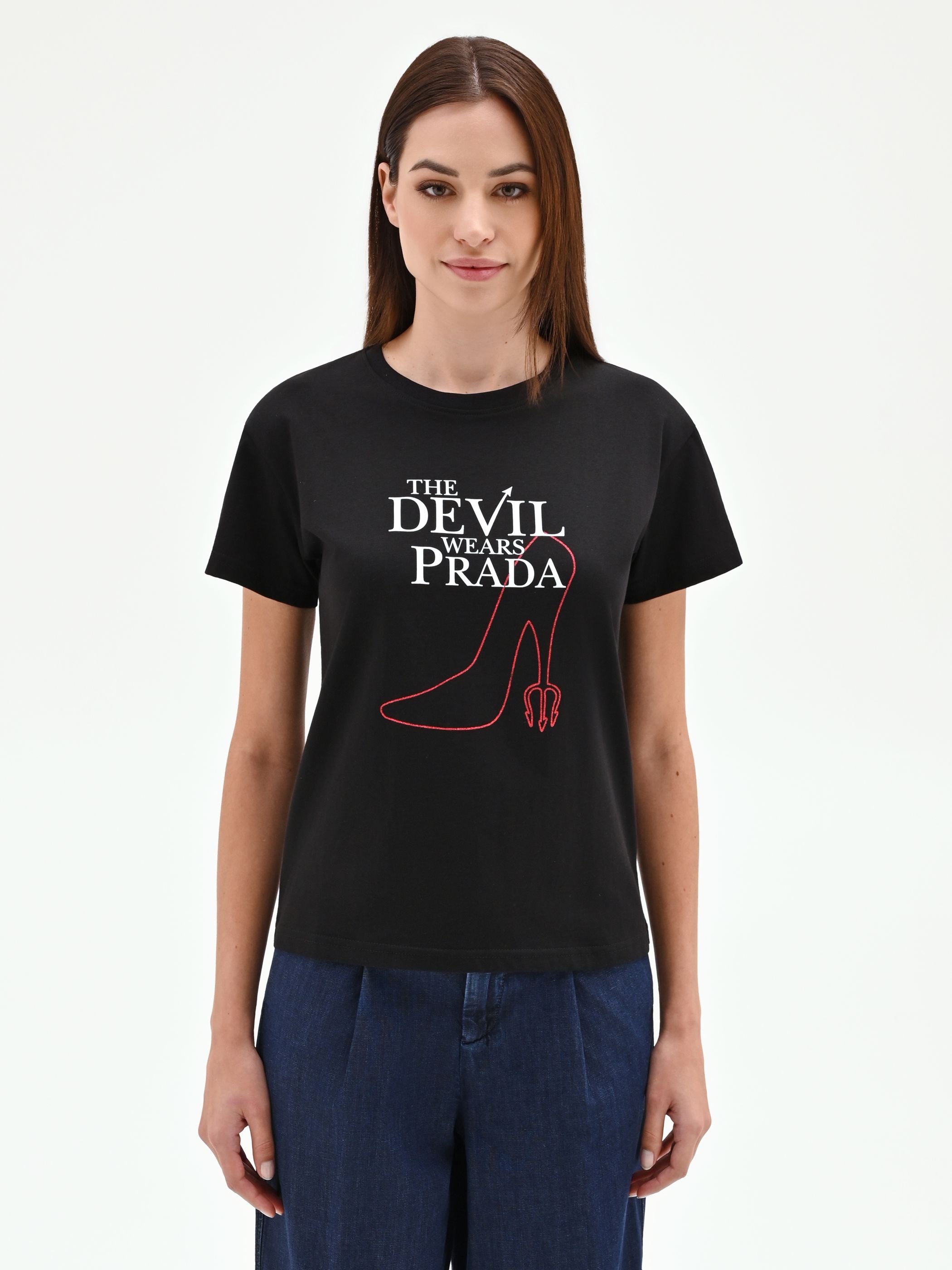 Black 'The Devil Wears Prada' Cotton T-Shirt – Rinascimento