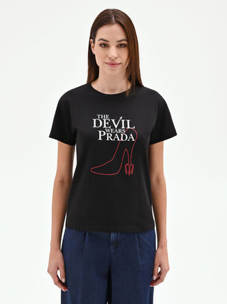 Camiseta negra de algodón 'The Devil Wears Prada'