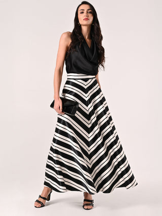 Black & White Striped Skirt