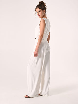 Pantaloni in Crepe Palazzo Bianchi