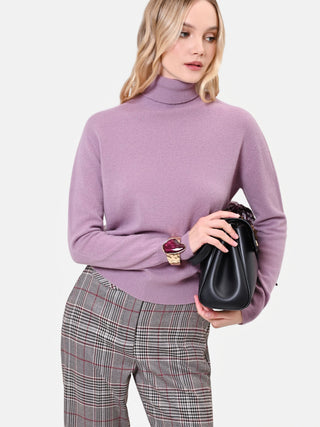 Maglia dolcevita lilla polveroso
