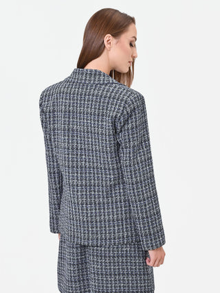 Giacca in stuoia mélange blu navy