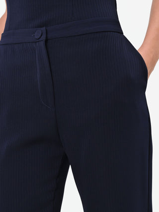 Pantalone Studio in crepe blu navy
