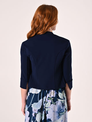 Short Blue Jacket with Rounded Edges