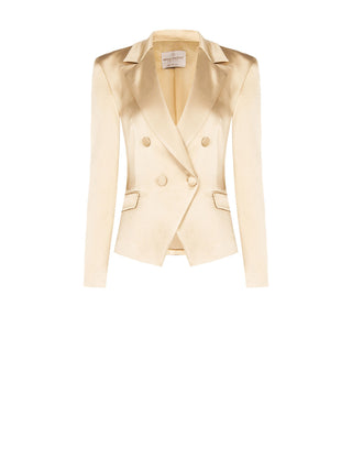 Dark Beige Viscose Satin Jacket