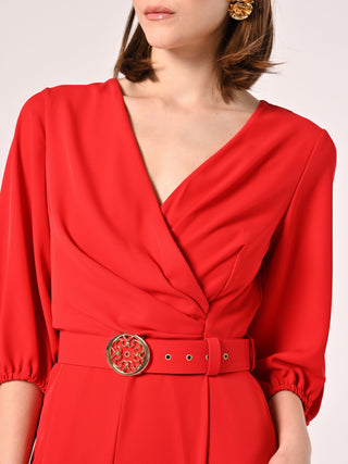 Tuta cinta Monogram Rossa