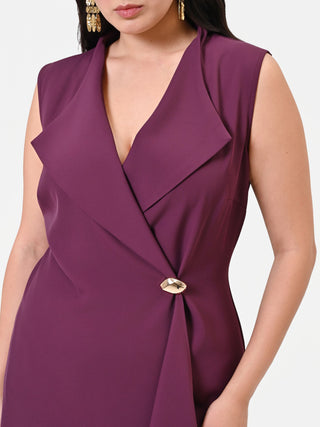 Robe portefeuille Curvy bordeaux avec drapé