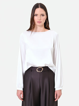 White Satin Blouse