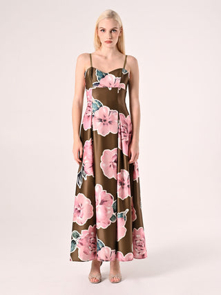Robe avec jupe corolle imprimé fleuri