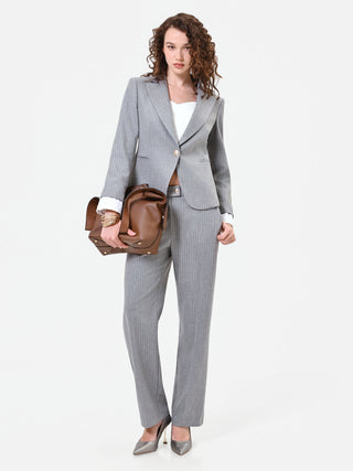 Light Grey Pinstripe Trousers