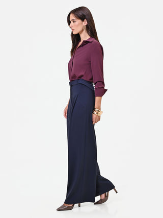 Pantalone palazzo blu navy