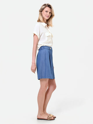 Blaue Bermudashorts aus Lyocell