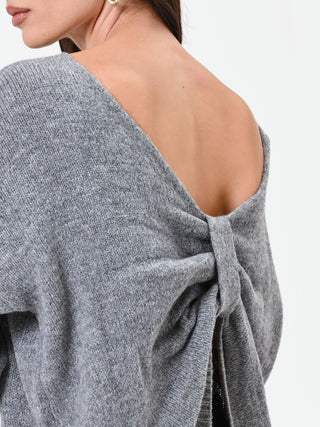 Grey Boat Neck Sweater