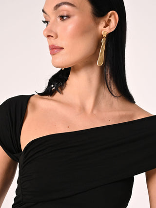 Robe noire drapée