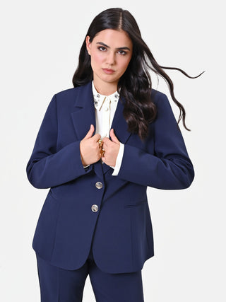 Giacca Curvy Due Bottoni Blu