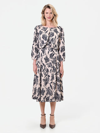 Kurze Jacquard-Jacke in Marineblau