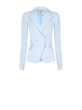 Sky Blue Peak Lapel Blazer