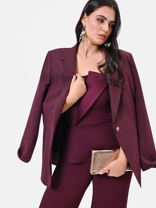 Top Curvy  bustier bordeaux rosso con baschina