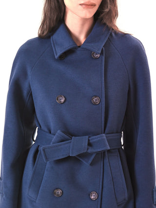 Cappotto Blu Corto in Velour