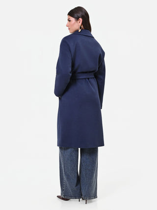 Navy Blue Wrap Coat
