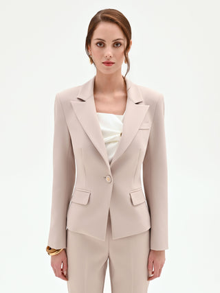 Giacca blazer monopetto tortora beige