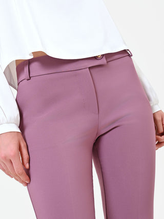 Dusty Rose Creased Cigarette Trousers