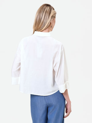 Camicia boxy bianca con tasche