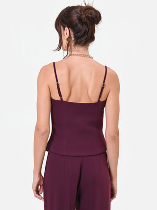 Studio Bustier-Top aus Crêpe in Bordeaux