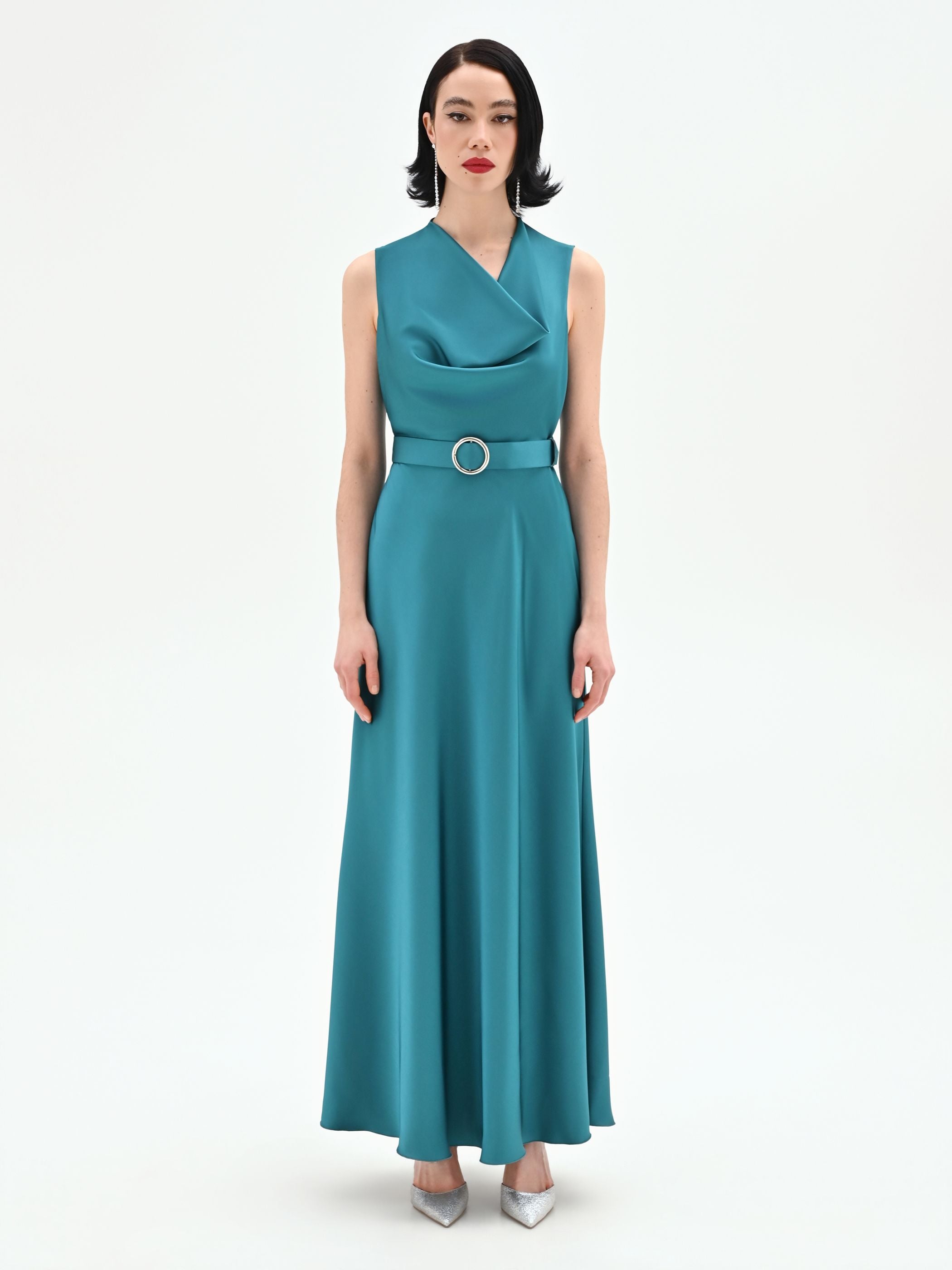 rinascimento cocktail dress Rinascimento Side Tacked Draped One-Piece Dress