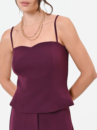 Studio Bustier-Top aus Crêpe in Bordeaux