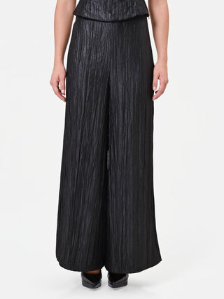 Black Crinkled Palazzo Trousers
