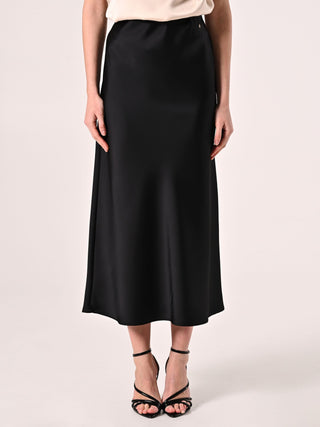 Black Satin Pencil Skirt