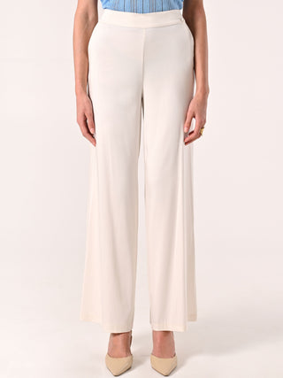 White Trousers in Viscose Satin