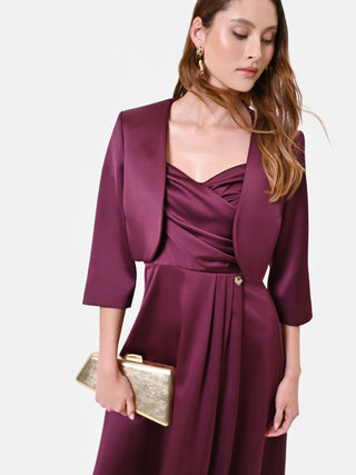Boléro bordeaux en satin