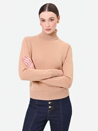Sweter z golfem w kolorze camelowego beżu