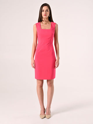 Sheath Dress in Fuchsia Technical Fabric