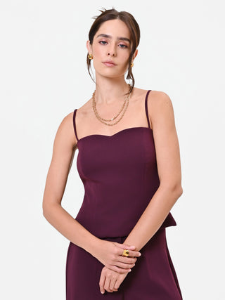 Studio Bustier-Top aus Crêpe in Bordeaux