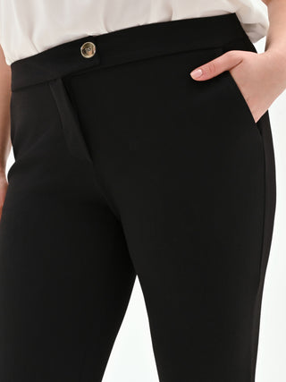 Pantalone Curvy skinny nero in scuba mano crèpe
