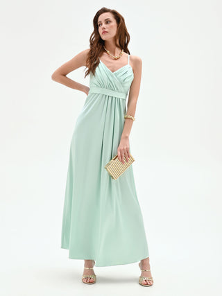 Mint Green Satin Maxi Dress Rinascimento Mint Green Satin Maxi Dress Rinascimento