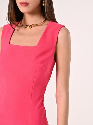 Sheath Dress in Fuchsia Technical Fabric