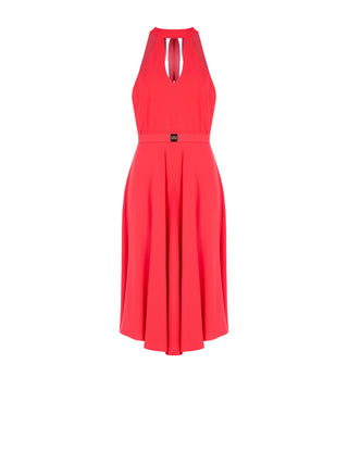 Strawberry Red Cady Midi Dress