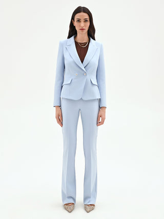 Sky Blue Peak Lapel Blazer