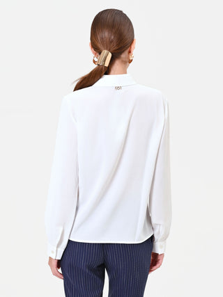 Camicia panna con volant