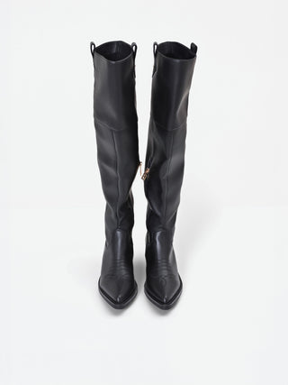 Botte cuissarde noire style texan