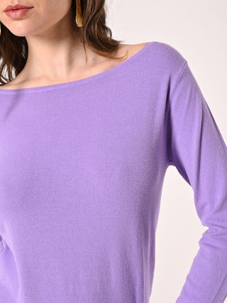 Pull lilas encolure bateau