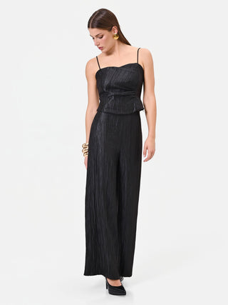 Black Crinkled Palazzo Trousers
